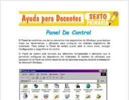 Modelo de la Ficha de Panel De Control para Sexto de Primaria