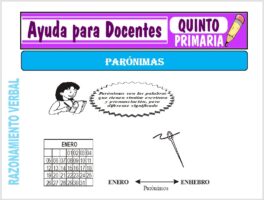 Modelo de la Ficha de Palabras Parónimas para Quinto de Primaria