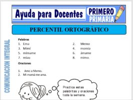 Modelo de la Ficha de Percentil Ortográfico para Primero de Primaria