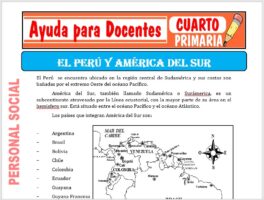 Modelo de la Ficha de El Perú y América del Sur para Cuarto de Primaria