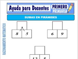 Modelo de la Ficha de Pirámides de Sumas para Primero de Primaria