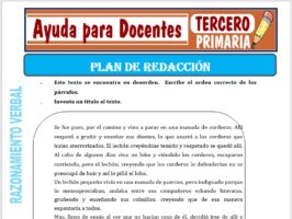 Modelo de la Ficha de Plan de Redacción para Tercero de Primaria