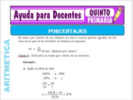 Modelo de la Ficha de Los Porcentajes para Quinto de Primaria