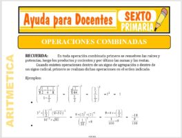 Modelo de la Ficha de Operaciones Combinadas para Sexto de Primaria