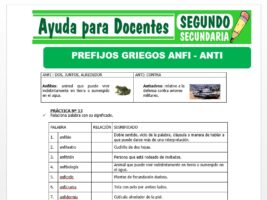 Modelo de la Ficha de Prefijos Griegos AMFI - ANTI para Segundo de Secundaria
