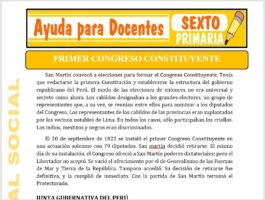 Modelo de la Ficha de Primer Congreso Constituyente para Sexto de Primaria