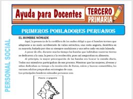 Modelo de la Ficha de Primeros Pobladores Peruanos para Tercero de Primaria