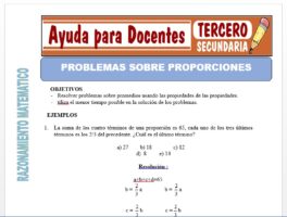 Modelo de la Ficha de Problemas sobre Proporciones para Tercero de Secundaria