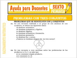 Modelo de la Ficha de Problemas con tres Conjuntos para Sexto de Primaria