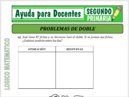 Modelo de la Ficha de Problemas de él Doble para Segundo de Primaria