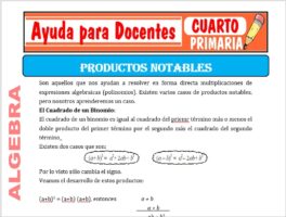 Modelo de la Ficha de Productos Notables para Cuarto de Primaria
