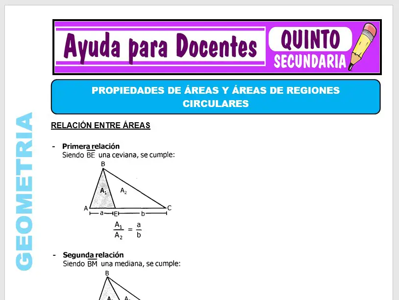 Modelo de la Ficha de Propiedades de Áreas para Quinto de Secundaria