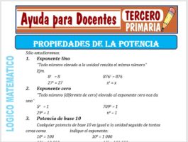 Modelo de la Ficha de Propiedades de la Potencia para Tercero de Primaria