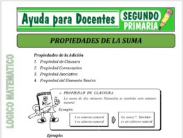 Modelo de la Ficha de Propiedades de la Suma para Segundo de Primaria