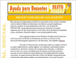Modelo de la Ficha de El Protectorado de San Martín para Sexto de Primaria