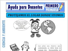Modelo de la Ficha de Protejamos el Lugar Donde Vivimos para Primero de Primaria