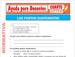 Modelo de la Ficha de Los Puntos Suspensivos para Cuarto de Primaria