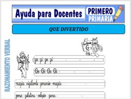 Modelo de la Ficha de Que divertido para Primero de Primaria