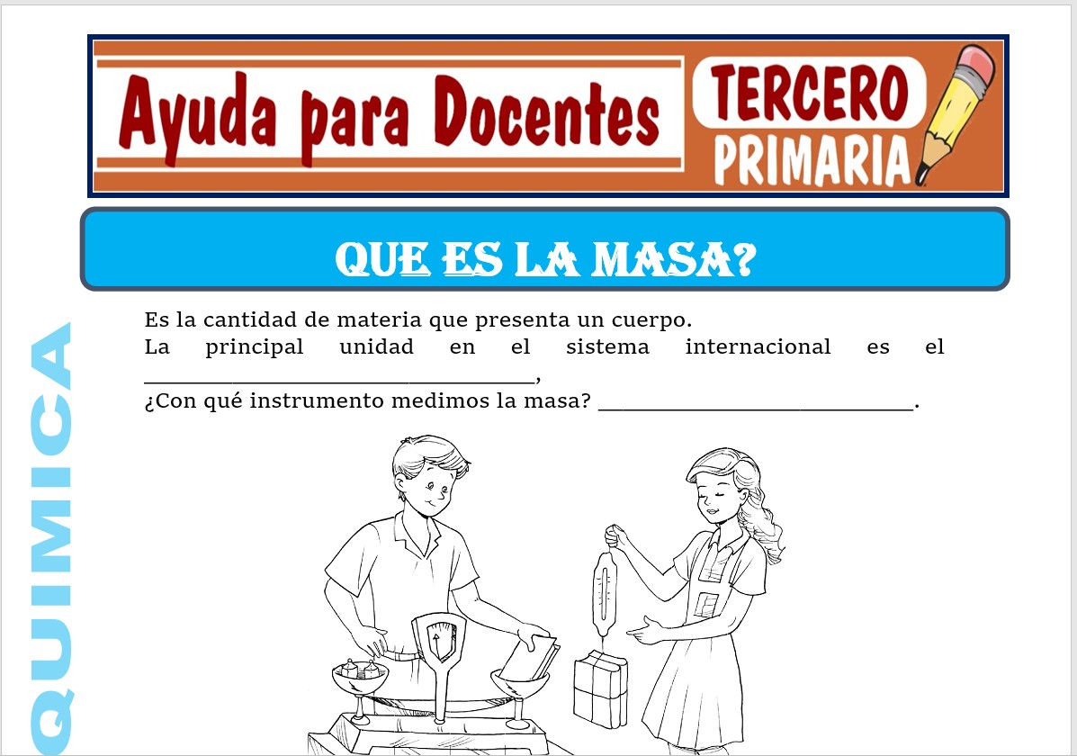 Modelo de la Ficha de La Masa para Tercero de Primaria