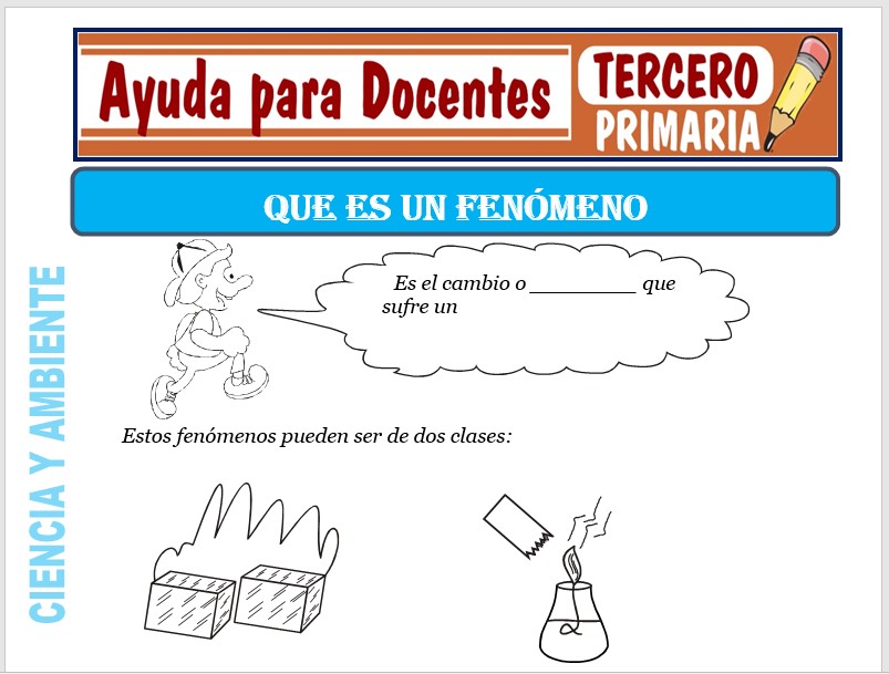 Modelo de la Ficha de Que es un Fenómeno para Tercero de Primaria