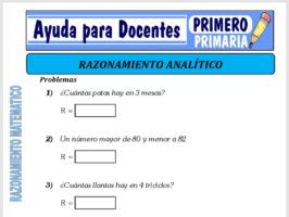 Modelo de la Ficha de Razonamiento Analítico para Primero de Primaria