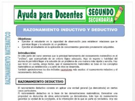 Modelo de la Ficha de Razonamiento Inductivo y Deductivo para Segundo de Secundaria