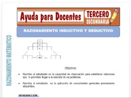 Modelo de la Ficha de Razonamiento Inductivo y Deductivo para Tercero de Secundaria
