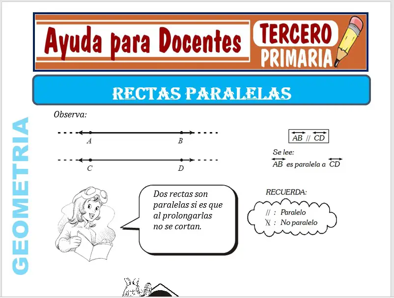 Modelo de la Ficha de La Recta Paralela para Tercero de Primaria Modelo de la Ficha de La Recta Paralela para Tercero de Primaria