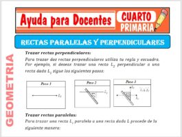 Modelo de la Ficha de Rectas Paralelas y Perpendiculares para Cuarto de Primaria
