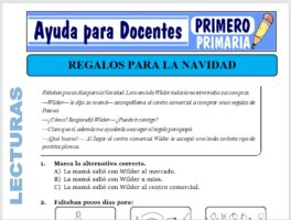 Modelo de la Ficha de Regalos para la Navidad para Primero de Primaria