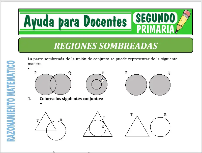 Modelo de la Ficha de Regiones Sombreadas para Segundo de Primaria Modelo de la Ficha de Regiones Sombreadas para Segundo de Primaria