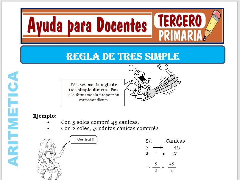 Modelo de la Ficha de Regla de Tres Simple para Tercero de Primaria Modelo de la Ficha de Regla de Tres Simple para Tercero de Primaria