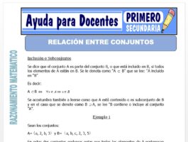 Modelo de la Ficha de Relación Entre Conjuntos para Primero de Secundaria