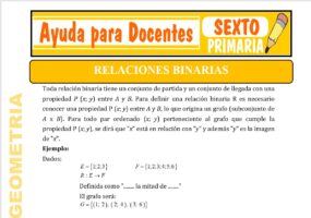 Modelo de la Ficha de Relaciones Binarias para Sexto de Primaria