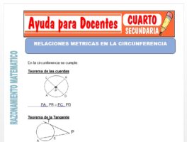 Modelo de la Ficha de Relaciones Métricas en la Circunferencia para Cuarto de Secundaria