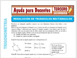 Modelo de la Ficha de Resolución de Triángulos Rectángulos para Tercero de Secundaria