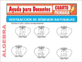 Modelo de la Ficha de La Resta de Números Naturales para Cuarto de Primaria