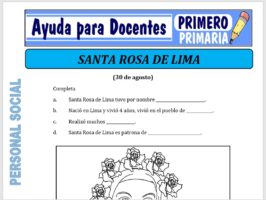Modelo de la Ficha de Santa Rosa de Lima para Primero de Primaria