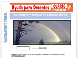 Modelo de la Ficha de Se Honesto y Tendras tú Corazón en Paz para Cuarto de Secundaria