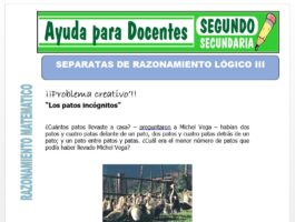 Modelo de la Ficha de Separatas de Razonamiento Lógico III para Segundo de Secundaria