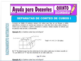 Modelo de la Ficha de Separatas de Conteo de Cubos I para Quinto de Secundaria