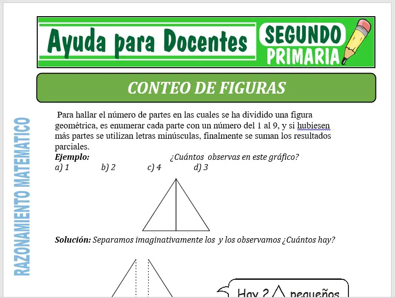 Modelo de la Ficha de Separatas de Conteo de Figuras para Segundo de Primaria