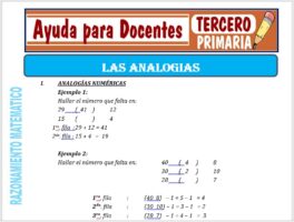 Modelo de la Ficha de Separatas de Fichas de Analogias para Tercero de Primaria