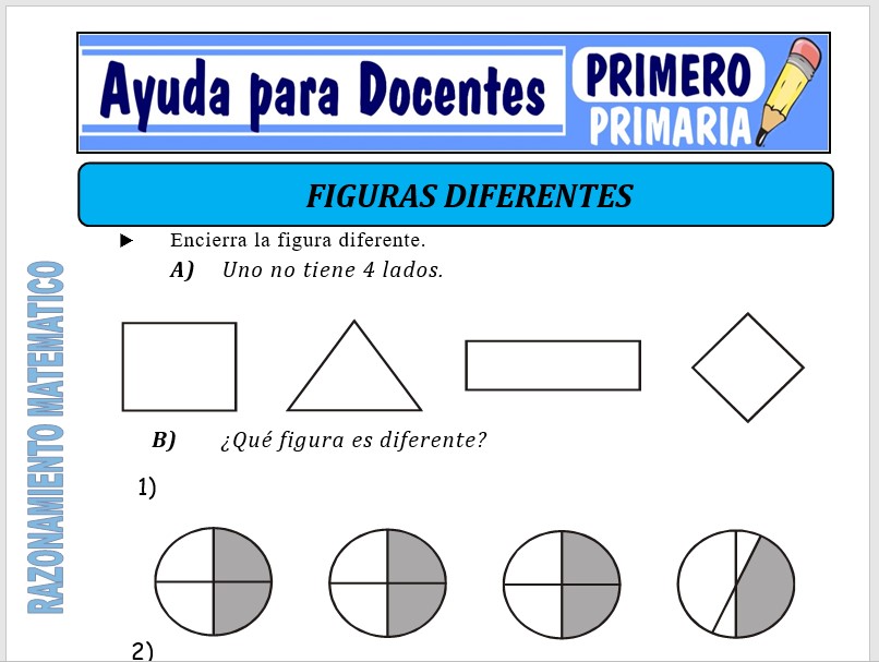 Separatas de Figuras diferentes para Primero de Primaria Separatas de Figuras diferentes para Primero de Primaria