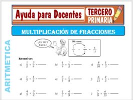 Modelo de la Ficha de Separatas de Fracciones de la Multiplicación para Tercero de Primaria