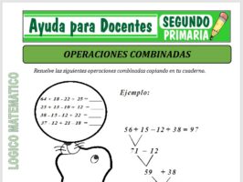 Modelo de la Ficha de Separatas de Operaciones Combinadas para Segundo de Primaria