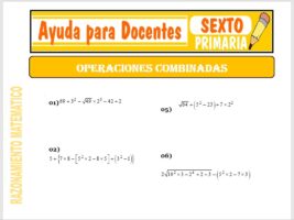 Modelo de la Ficha de Separatas de Operaciones Combinadas para Sexto de Primaria
