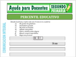 Modelo de la Ficha de Separatas de Percentil para Segundo de Primaria