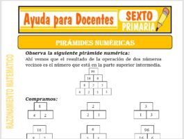 Modelo de la Ficha de Separatas de Pirámides Numéricas para Sexto de Primaria