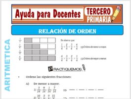Modelo de la Ficha de Relación de Orden para Tercero de Primaria